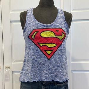 Superman Womens Tank Top Size Medium. Blue DC Comics Ladies Casual Top